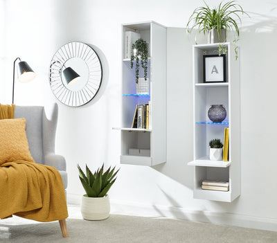 Galicia Tall Shelf Unit With Led White