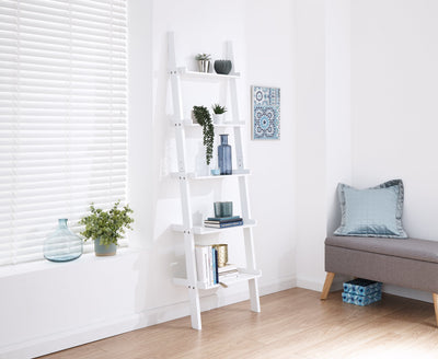 Ladder Style 5 Tier Wall Rack White