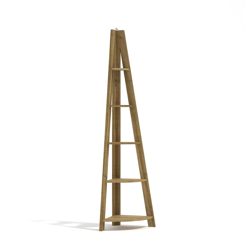 Tiva Corner Ladder Shelving Oak