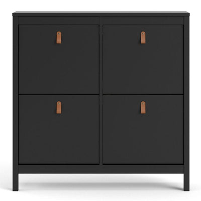 Barcelona Shoe Cabinet 4 Compartments In Matt Black