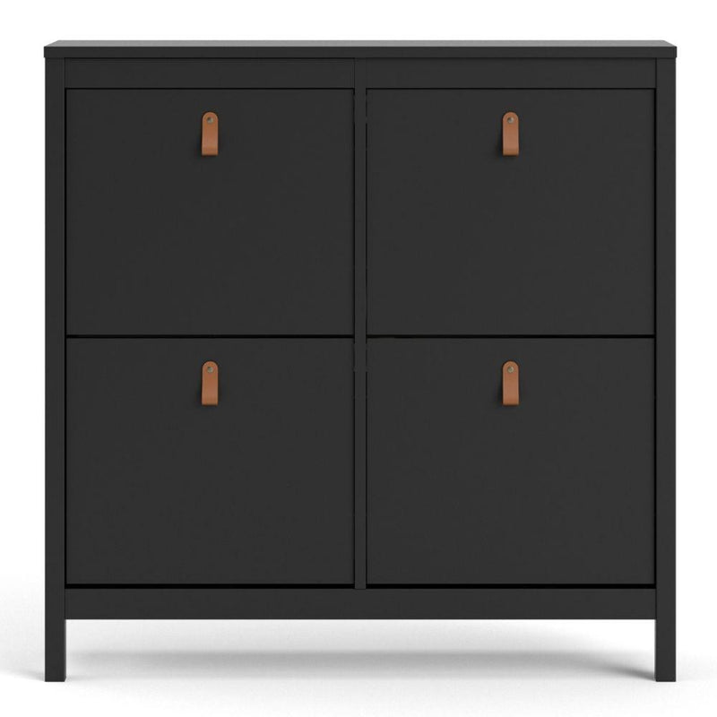 Barcelona Shoe Cabinet 4 Compartments In Matt Black