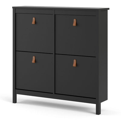 Barcelona Shoe Cabinet 4 Compartments In Matt Black