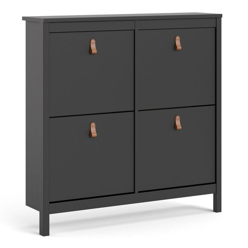 Barcelona Shoe Cabinet 4 Compartments In Matt Black