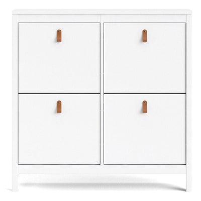 Barcelona Shoe Cabinet 4 Compartments In White