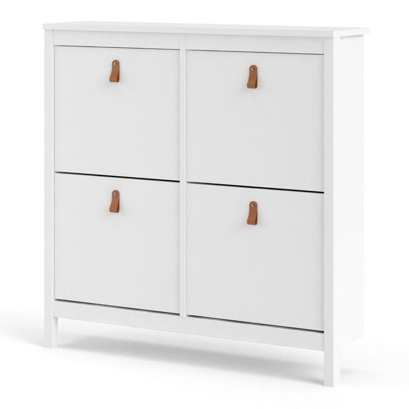 Barcelona Shoe Cabinet 4 Compartments In White