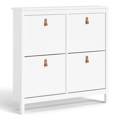 Barcelona Shoe Cabinet 4 Compartments In White