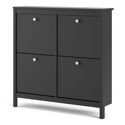 Madrid Shoe Cabinet 4 Compartments In Matt Black