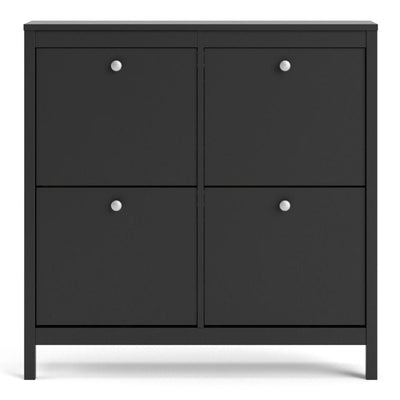 Madrid Shoe Cabinet 4 Compartments In Matt Black