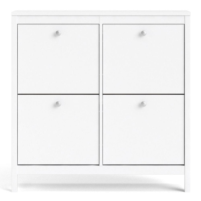 Madrid Shoe Cabinet 4 Compartments In White