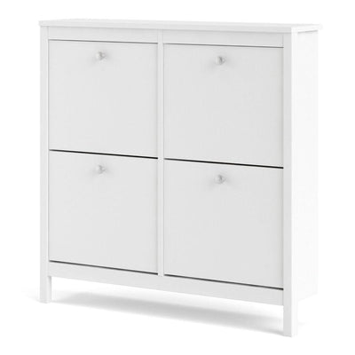 Madrid Shoe Cabinet 4 Compartments In White