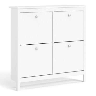 Madrid Shoe Cabinet 4 Compartments In White