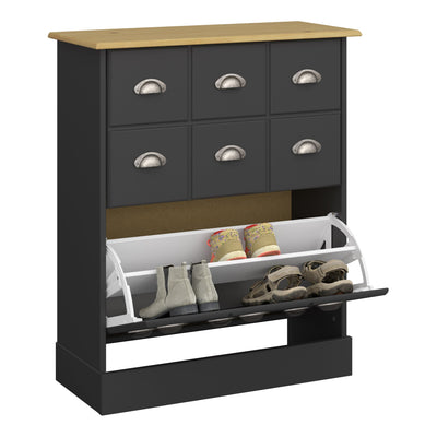 Nola Shoe Cabinet Black & Pine