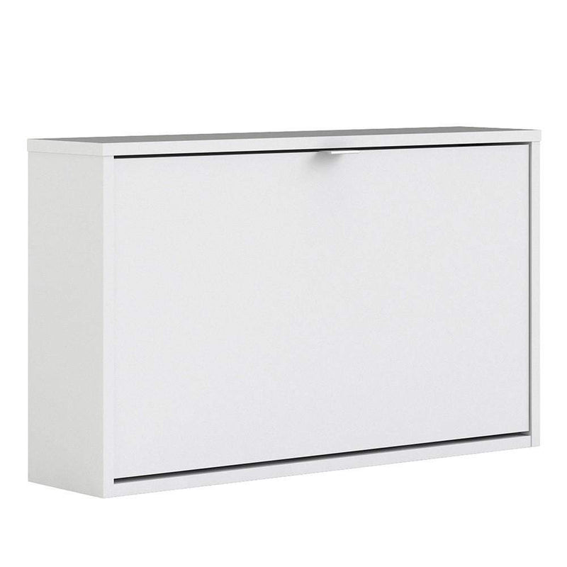 Shoe cabinet  with 1 tilting door and 1 layer in White