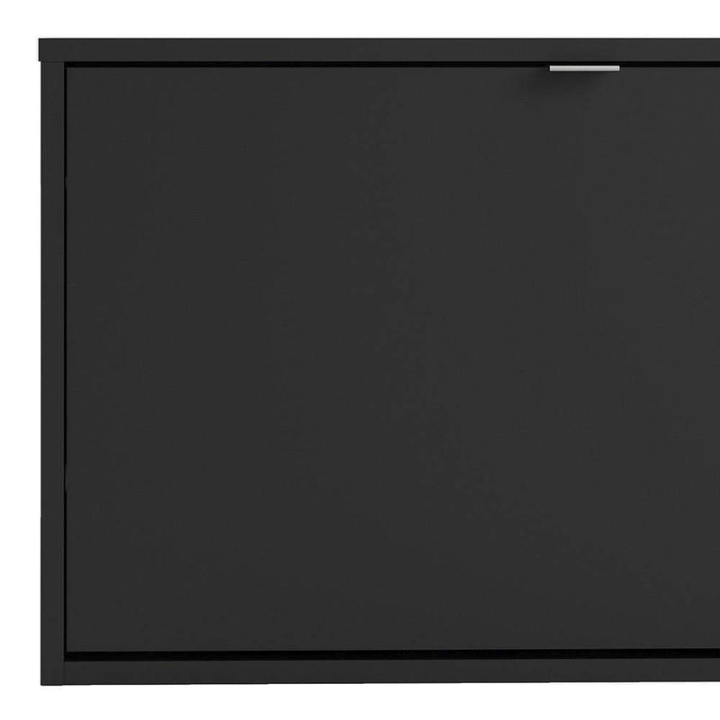 Shoe cabinet  with 1 tilting door and 1 layer - Matt Black