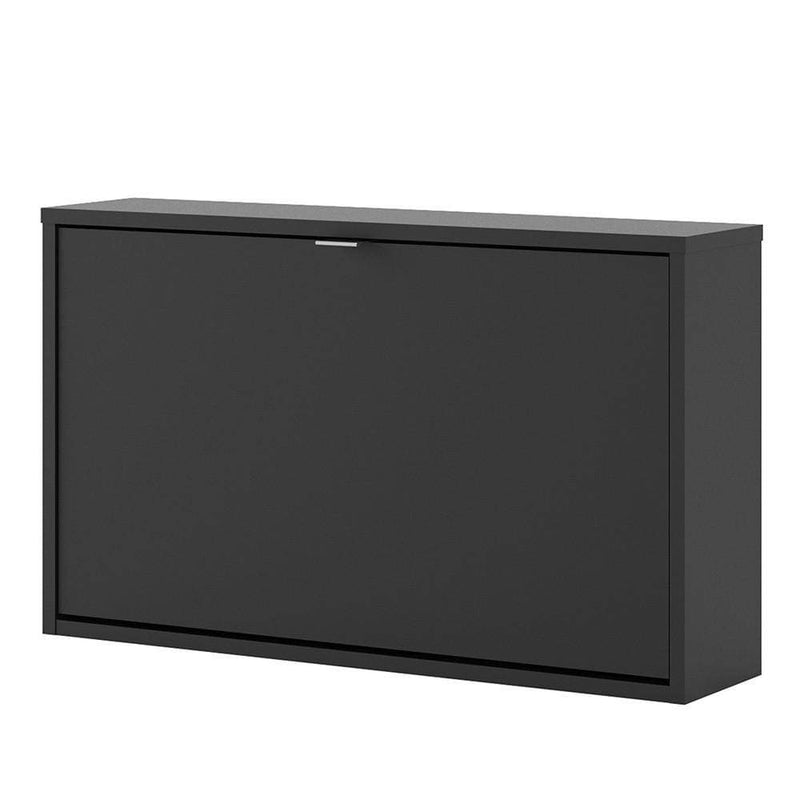 Shoe cabinet  with 1 tilting door and 1 layer - Matt Black