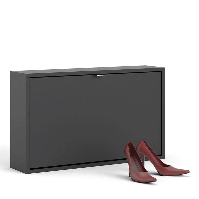 Shoe cabinet  with 1 tilting door and 1 layer - Matt Black