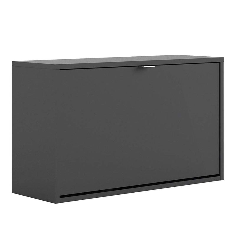 Shoe cabinet  with 1 tilting door and 2 layers - Matt Black