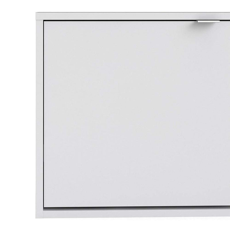 Shoe cabinet  with 1 tilting door and 2 layers - White