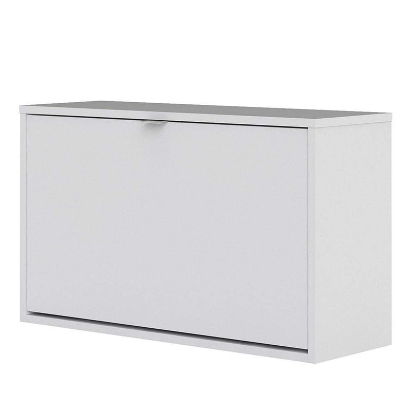 Shoe cabinet  with 1 tilting door and 2 layers - White