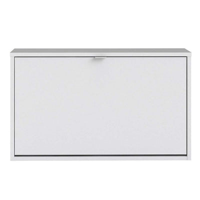 Shoe cabinet  with 1 tilting door and 2 layers - White