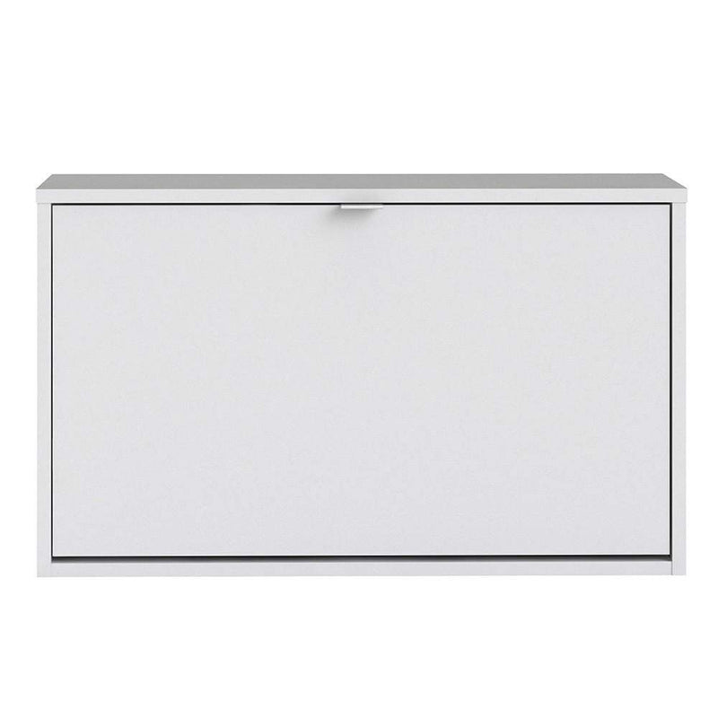 Shoe cabinet  with 1 tilting door and 2 layers - White