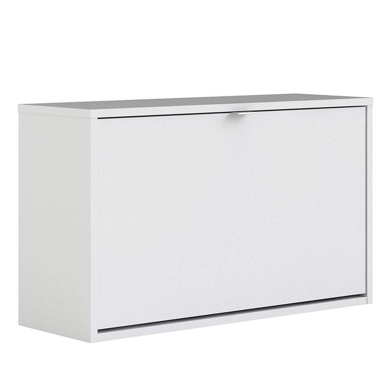 Shoe cabinet  with 1 tilting door and 2 layers - White