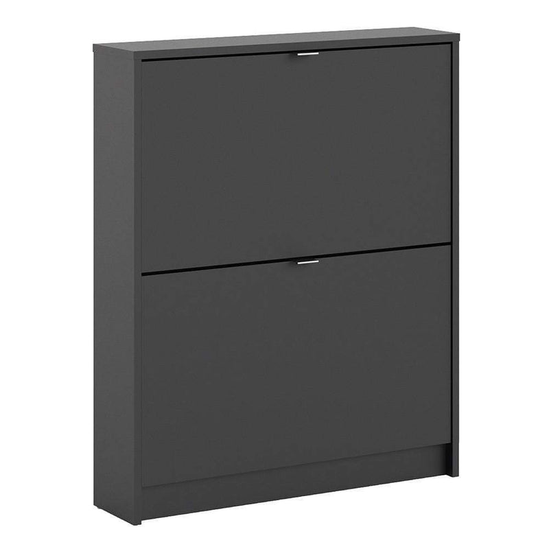 Shoe cabinet  with 2 tilting doors and 1 layer - Matt Black