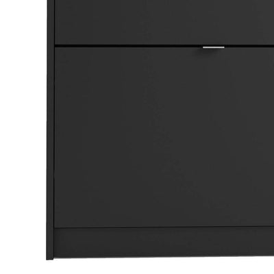 Shoe cabinet  with 2 tilting doors and 1 layer - Matt Black