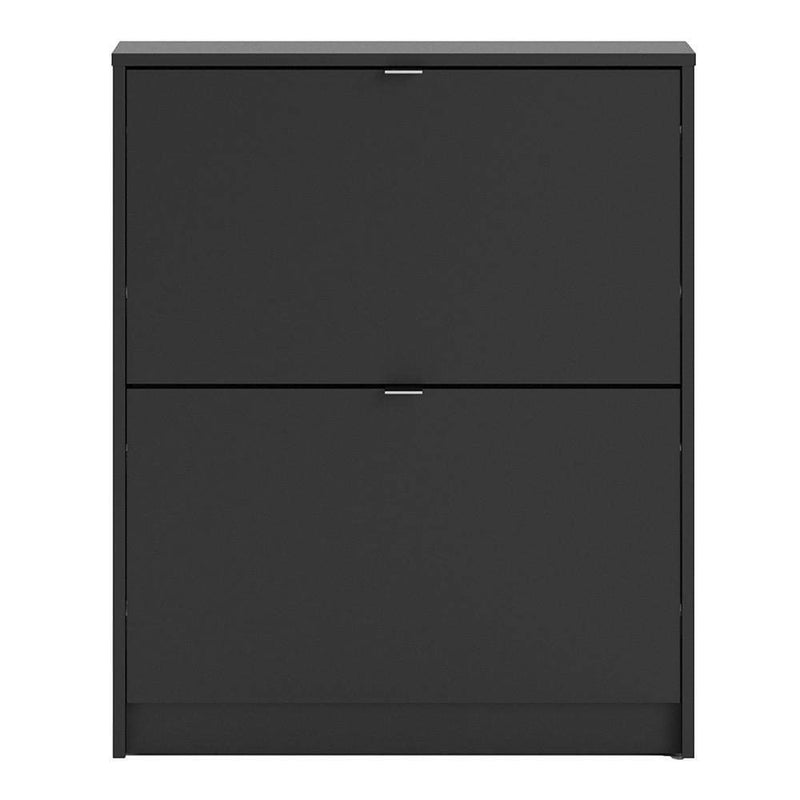 Shoe cabinet  with 2 tilting doors and 1 layer - Matt Black