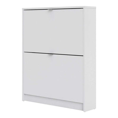 Shoe cabinet  with 2 tilting doors and 1 layer - White