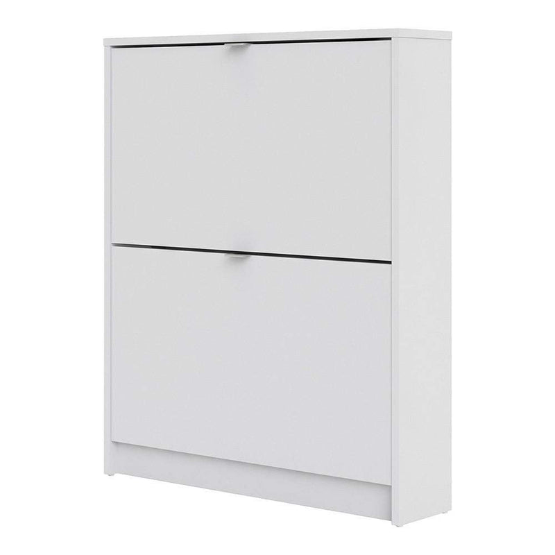 Shoe cabinet  with 2 tilting doors and 1 layer - White