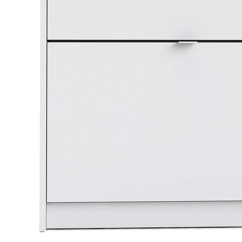 Shoe cabinet  with 2 tilting doors and 1 layer - White