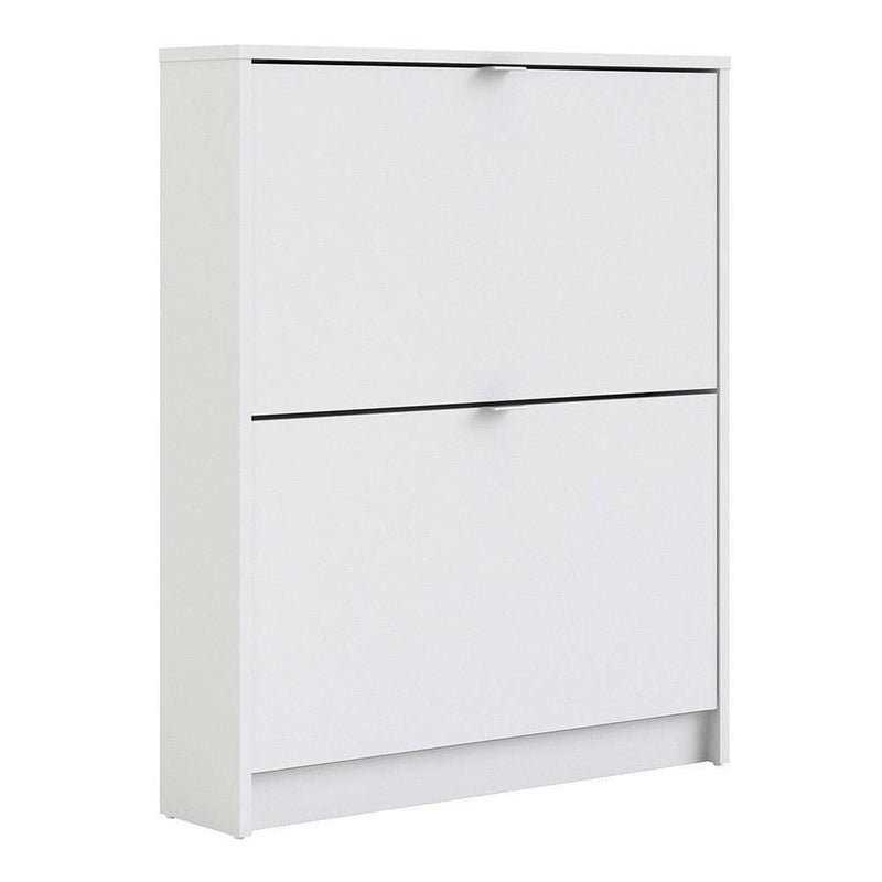 Shoe cabinet  with 2 tilting doors and 1 layer - White