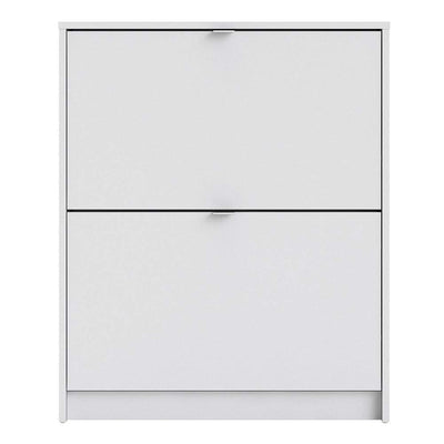 Shoe cabinet  with 2 tilting doors and 1 layer - White