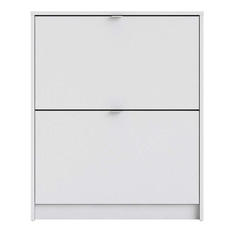 Shoe cabinet  with 2 tilting doors and 1 layer - White