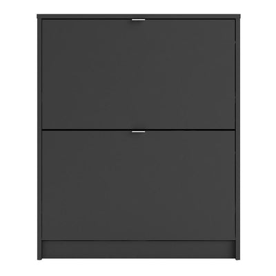 Shoe cabinet  with 2 tilting doors and 2 layers - Matt Black