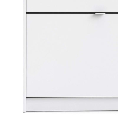 Shoe cabinet  with 2 tilting doors and 2 layers - White