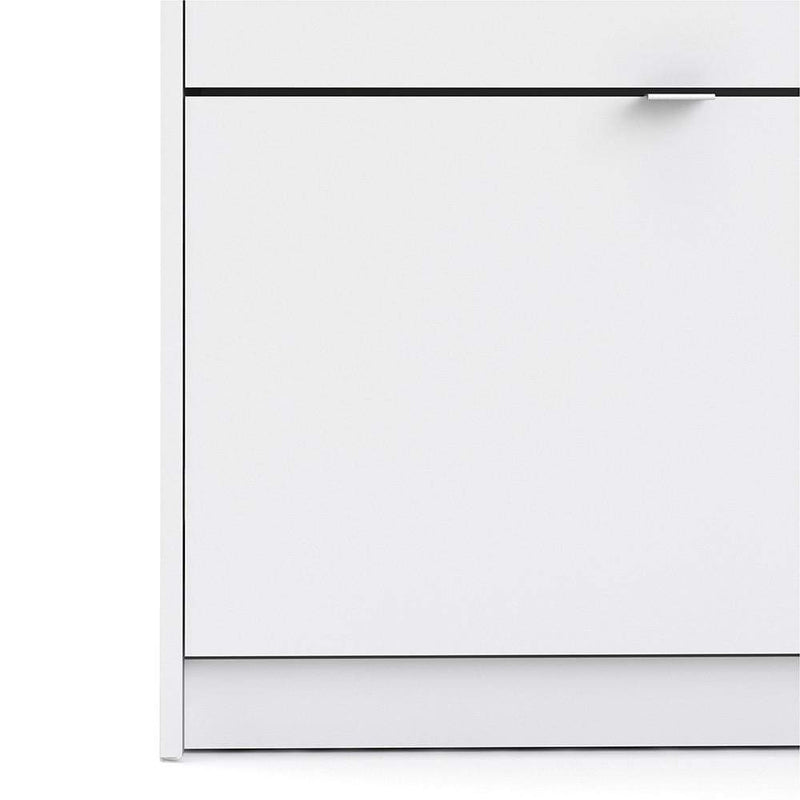 Shoe cabinet  with 3 tilting doors and 2 layers - White