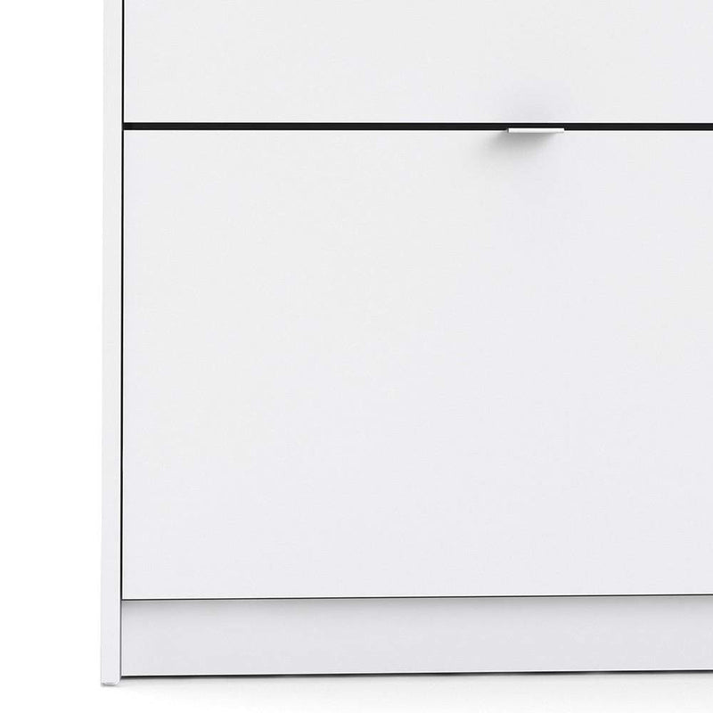 Shoe cabinet  with 4 tilting doors and 1 layer - White