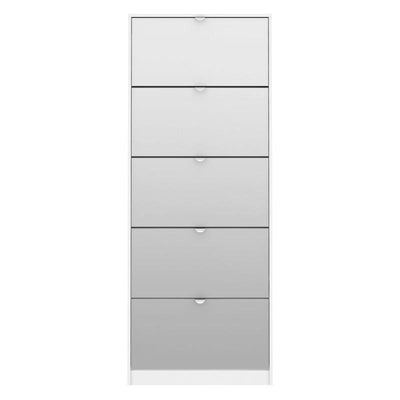 Shoes Shoe cabinet 5 Mirror tilting Doors in White