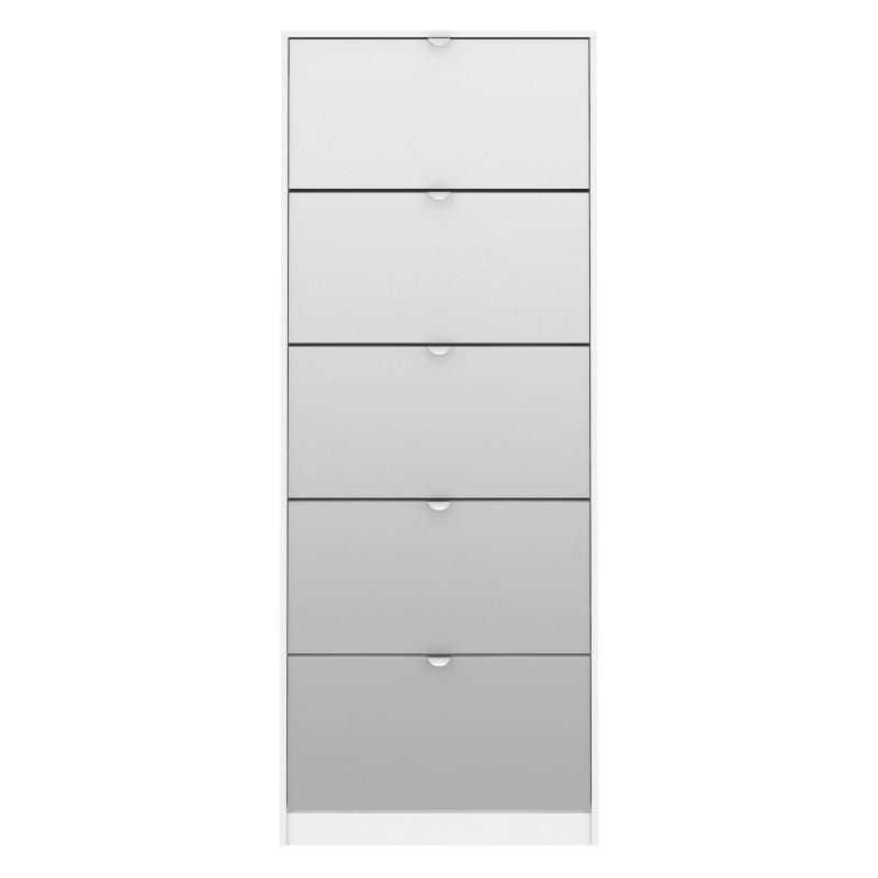 Shoes Shoe cabinet 5 Mirror tilting Doors in White