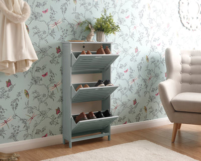 Bergen Three Tier Shoe Cabinet Grey