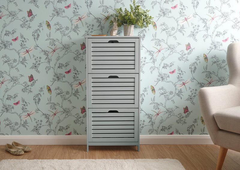 Bergen Three Tier Shoe Cabinet Grey