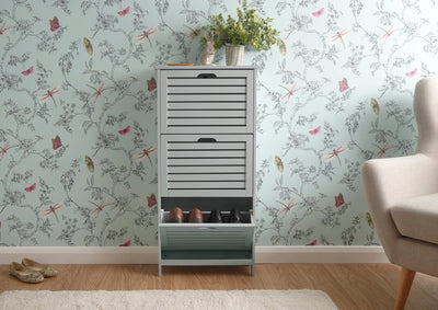 Bergen Three Tier Shoe Cabinet Grey