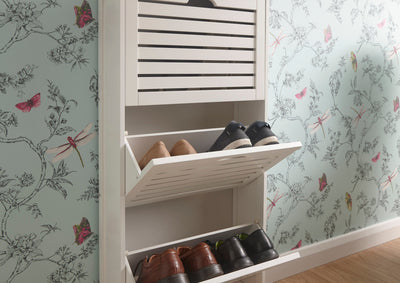 Bergen Three Tier Shoe Cabinet White