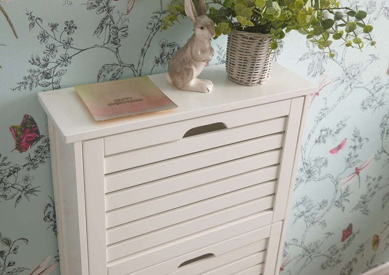 Bergen Three Tier Shoe Cabinet White