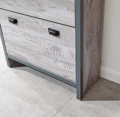 Boston 2 Tier 1 Drawer Shoe Cabinet Grey