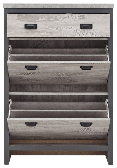 Boston 2 Tier 1 Drawer Shoe Cabinet Grey