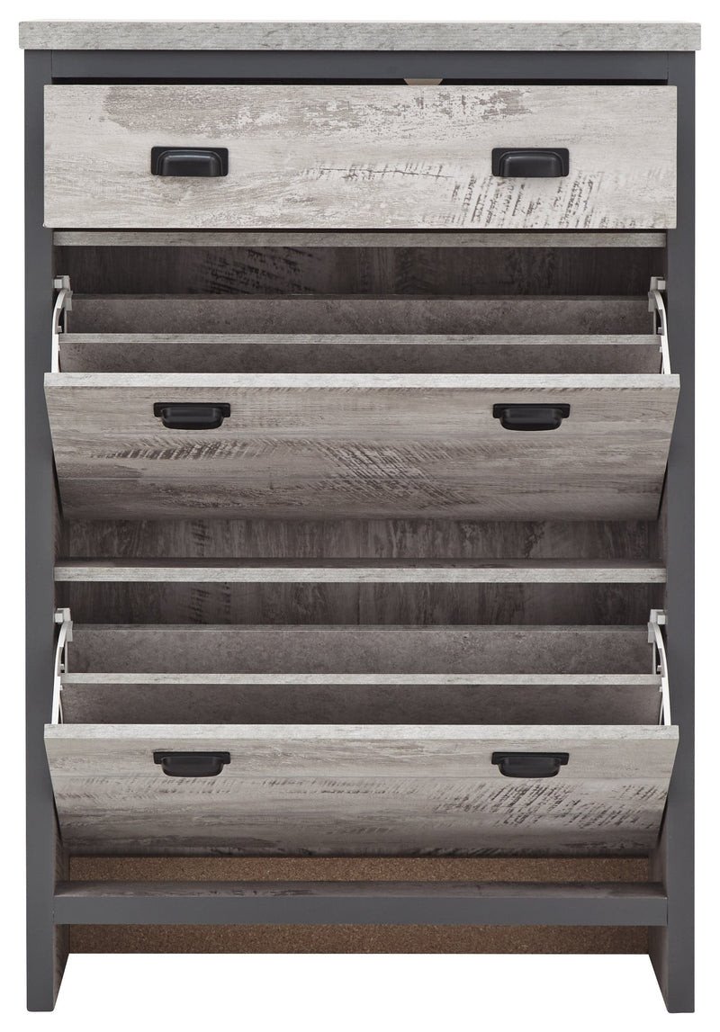 Boston 2 Tier 1 Drawer Shoe Cabinet Grey