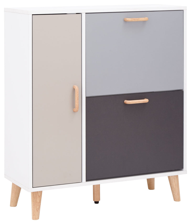 Delta Shoe Cabinet White/Grey Multi